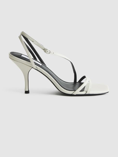 Reiss Off White Bali Leather Strappy Sandal
