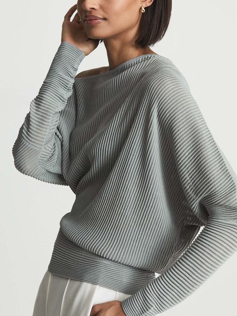 Reiss Angie Sheer Stripe Asymmetric 
