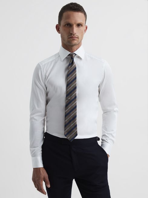 Reiss White Frontier Cotton Satin 