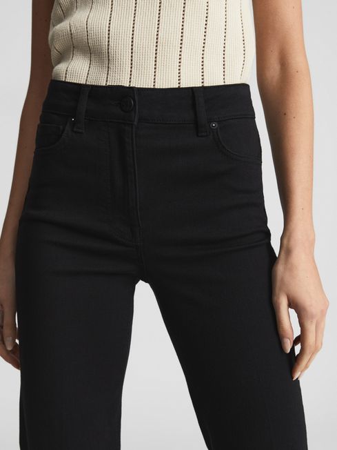 Reiss zwarte beau skinny flare jeans 