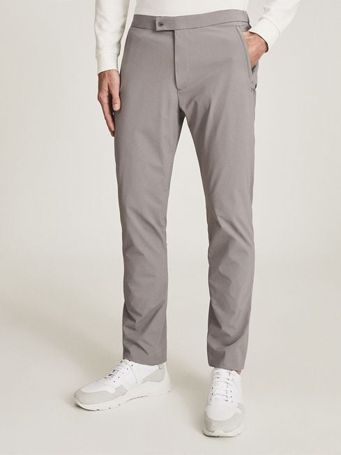 Reiss Pale Grey Ranger Golf Performance Slim Fit Trousers