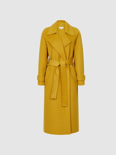 Felo Regular Belted Blindseam Coat - REISS