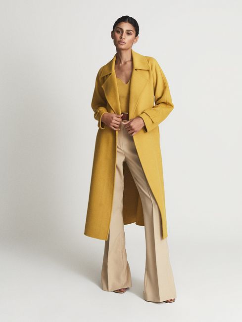 Felo Regular Belted Blindseam Coat - REISS