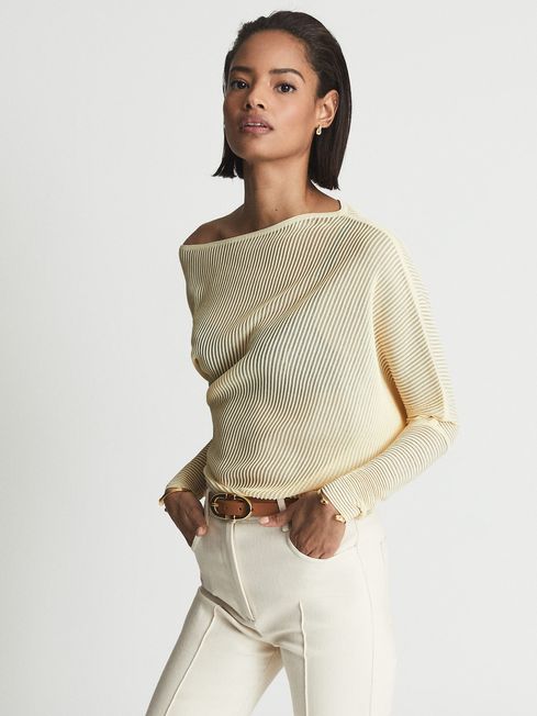 Reiss Angie Sheer Stripe Asymmetric 