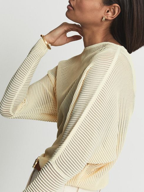 Reiss Yellow Angie Sheer Stripe 