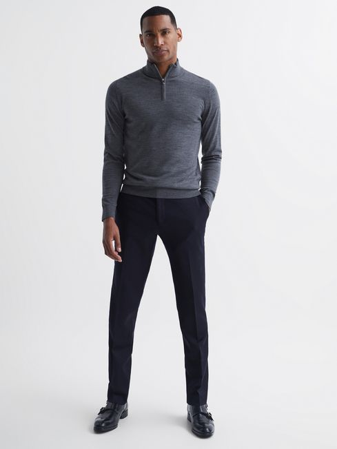 Reiss Mid Grey Melange Blackhall Merino 