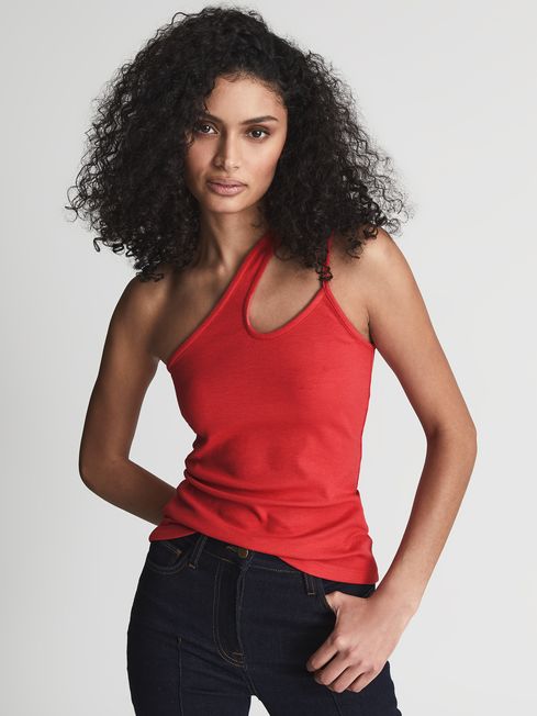 Amber One Shoulder Cut Out Jersey Top 
