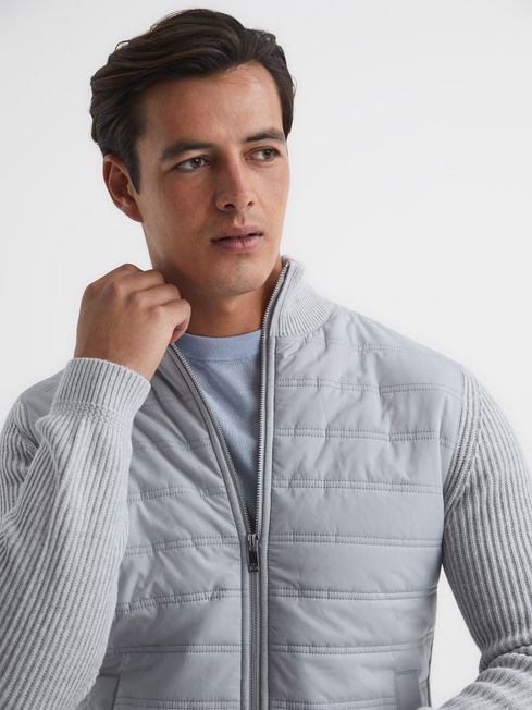 Reiss Soft Grey Trainer Hybrid Zip 