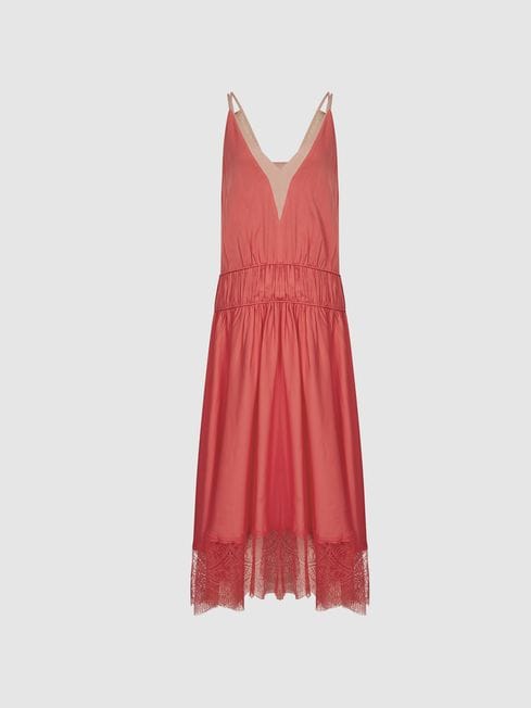 Reiss Coral Henley Romantic Cami Midi Dress