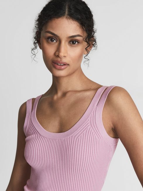 Reiss Pink Sabrina Double Strap Knitted 