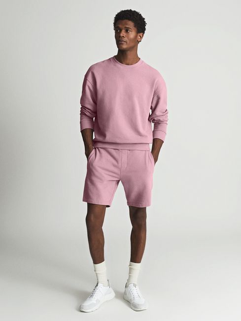 Reiss Dust Pink Henry Garment Dye Jersey Shorts
