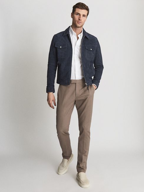 Reiss White Greenwich Soft Wash Button 