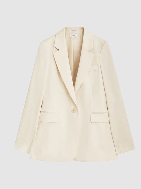 Reiss White Luna Regular Premium Single Breasted Suit Blazer