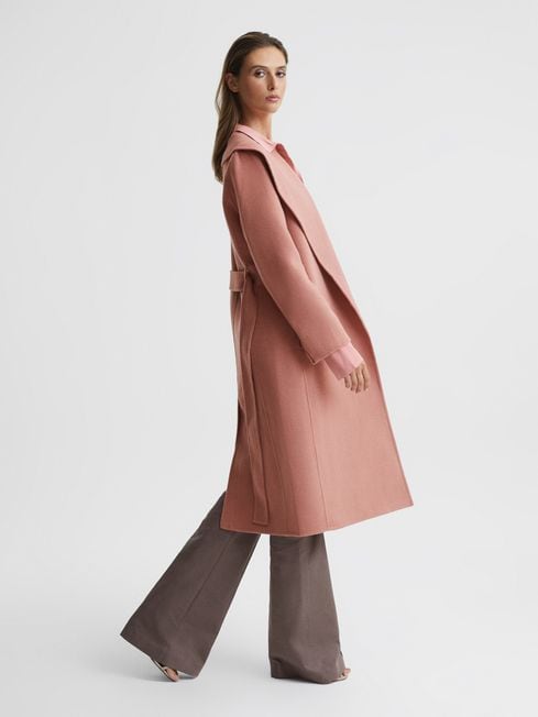 Reiss Pink Freja Shawl Collar Blindseam 