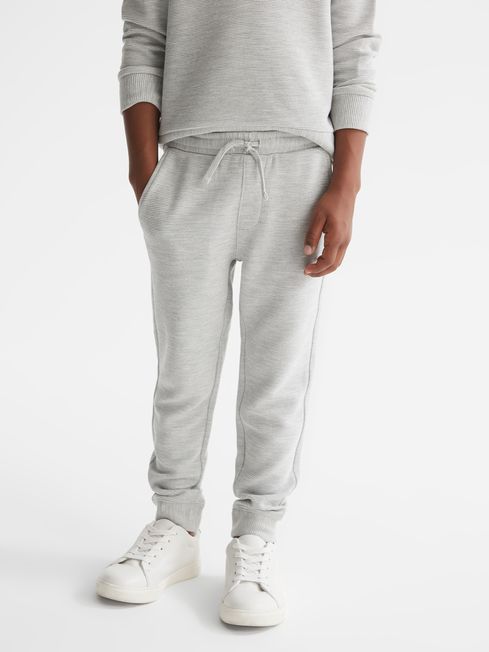 Reiss Grey Clyde Senior Ribbed Jersey Joggers