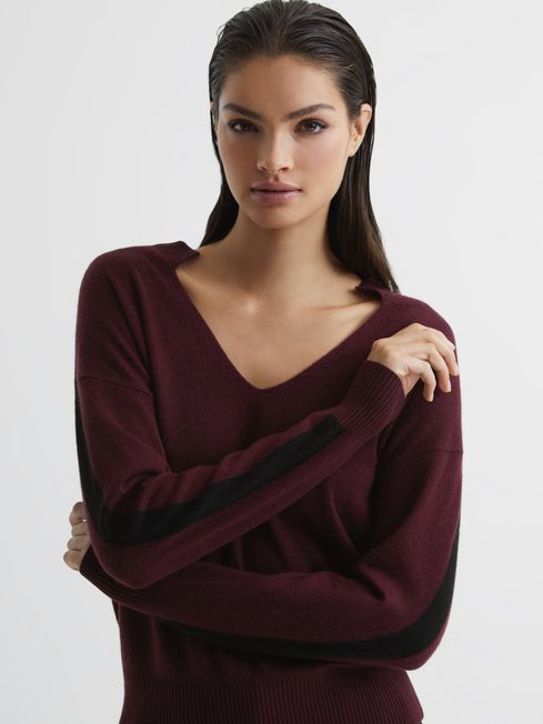 Isabella Knitted V-Neck Jumper | REISS USA
