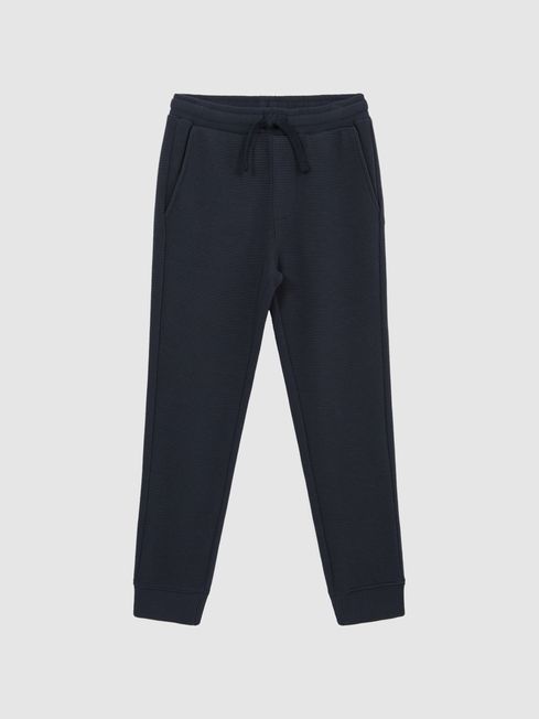Reiss Airforce Blue Clyde Senior Ribbed Jersey Joggers