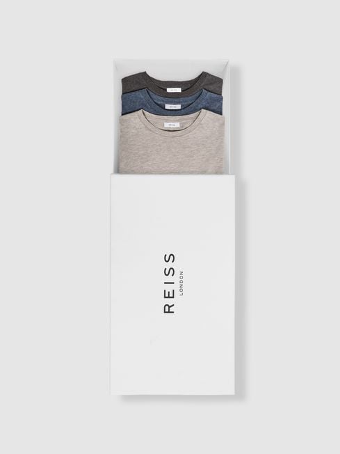 Reiss Multi Melange Bless Crew Neck T-Shirts 3 Pack