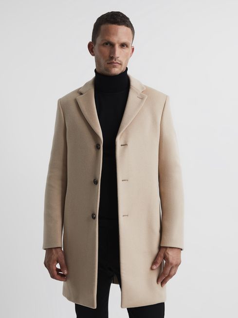 Reiss Stone Gable Single Breasted Wool Overcoat