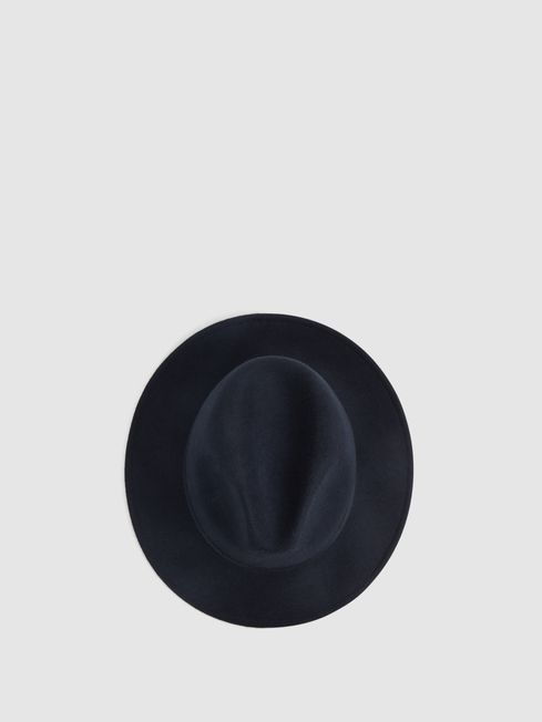 Reiss Navy Clive Wool Trilby Hat