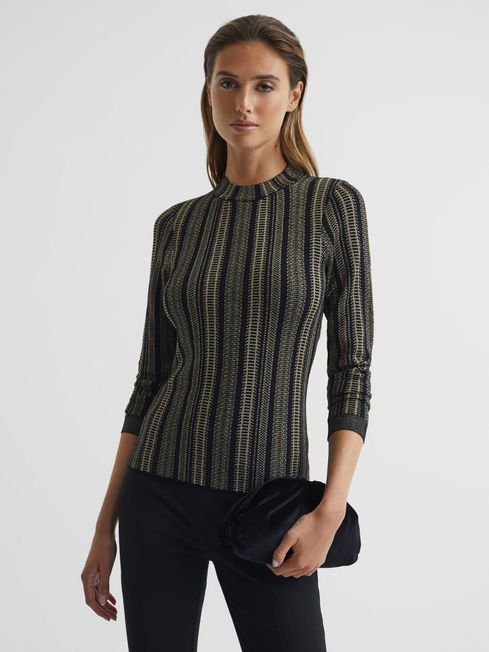 Reiss Black/Gold Skye Metallic Chain 