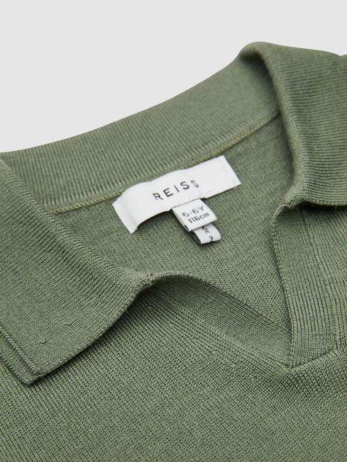 Reiss Rosemary Duchie Junior Merino Wool Open Collar Polo Shirt
