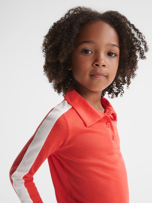Reiss Coral India Junior Colour Block Jersey Polo Top
