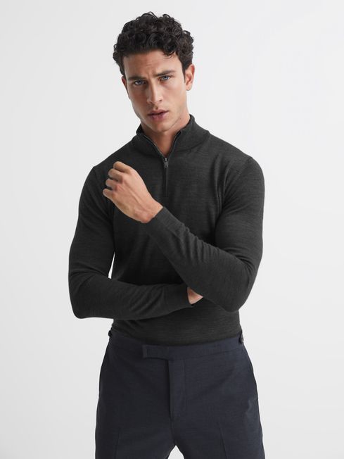 Blackhall Merino Wool Zip Neck Jumper 