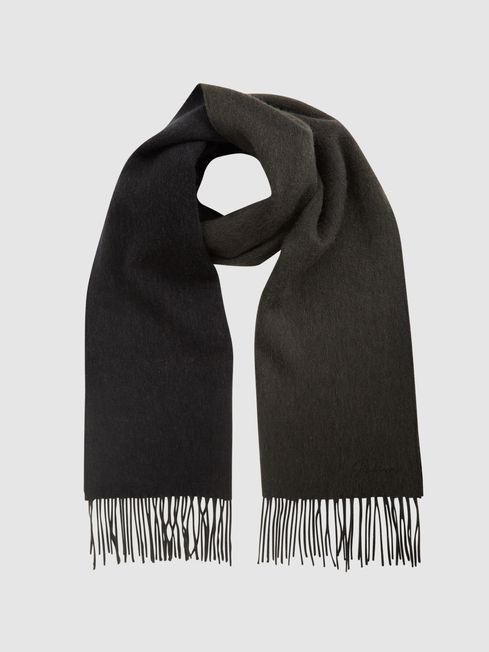 Reiss Green Picton Cashmere Blend Scarf