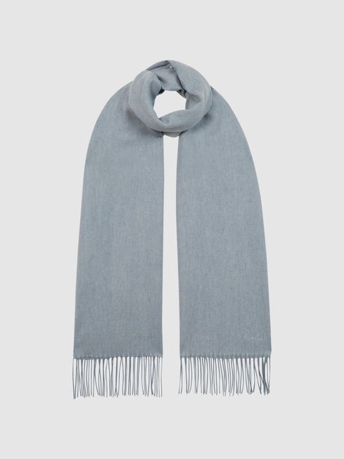 Reiss Airforce Blue Picton Cashmere Blend Scarf