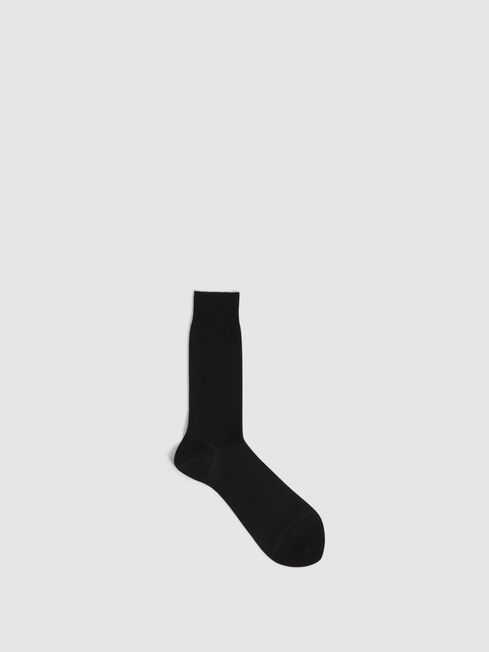 Reiss Black Cory Two Tone Cotton Socks