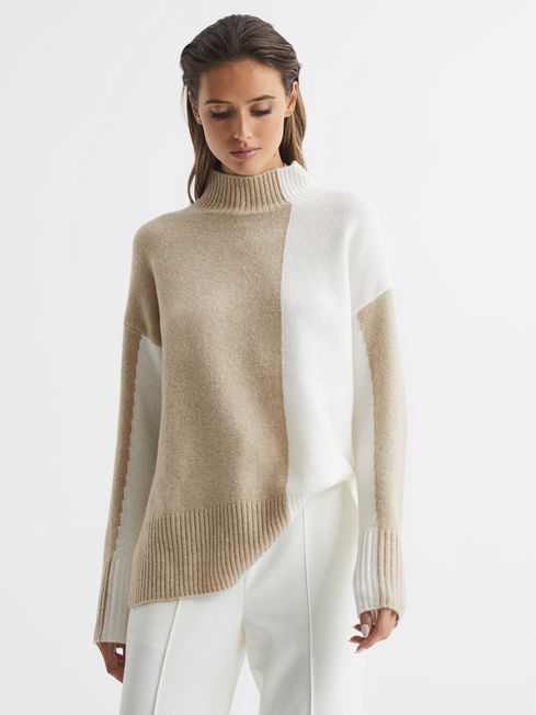 Reiss Oatmeal/Cream Gaia Colourblock 