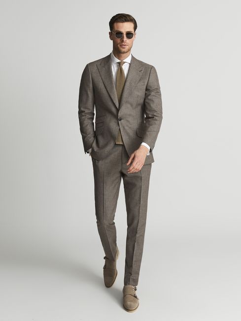 Reiss Brown Dome Puppytooth Mixer 