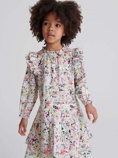 Reiss Coral Lil Junior Printed Ruffle 