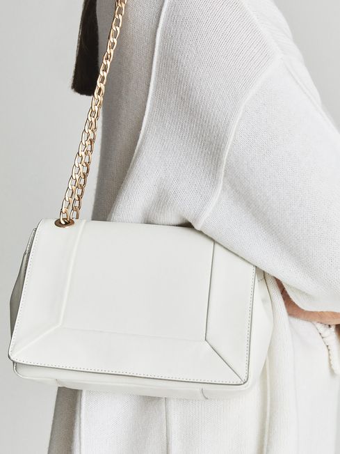 Reiss Off White Alma Leather Shoulder Bag