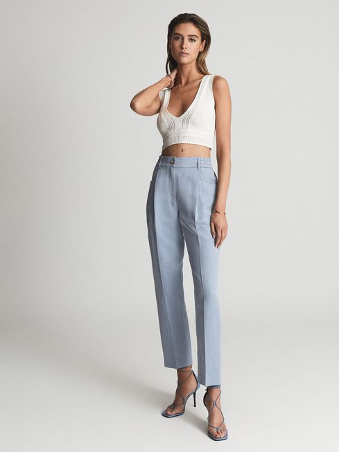 Reiss Pale Blue Shae Regular Linen 
