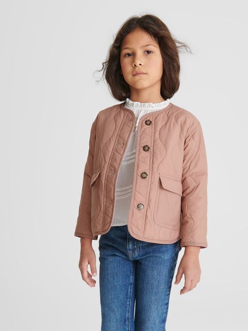 Reiss Pink Saffron Junior Quilted Short Coat
