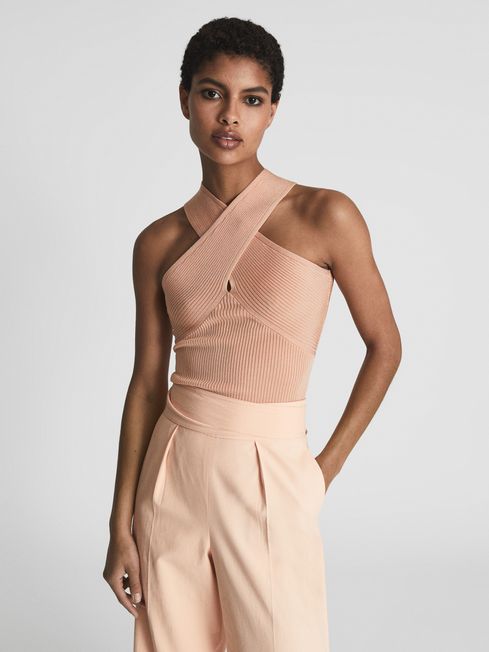 Reiss Lily Halter V-Neck Top - REISS