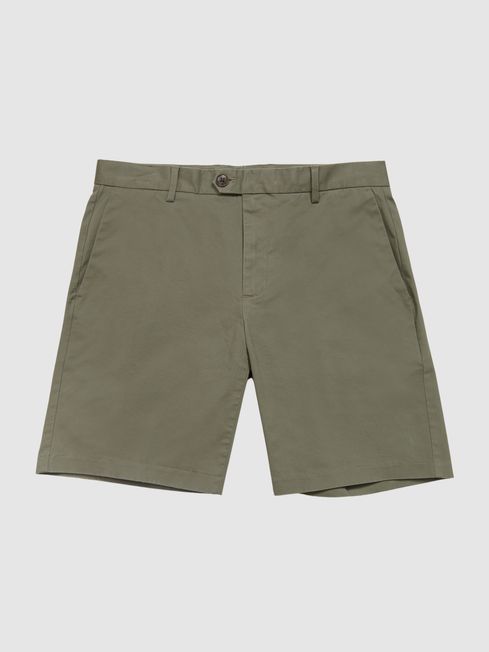 Reiss Khaki Wicket Casual Chino Shorts 