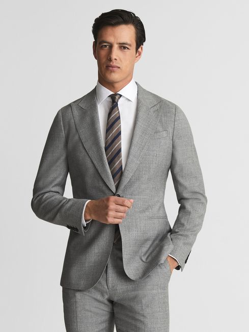 Reiss Grey Buxley Wool Wedding Suit: Blazer