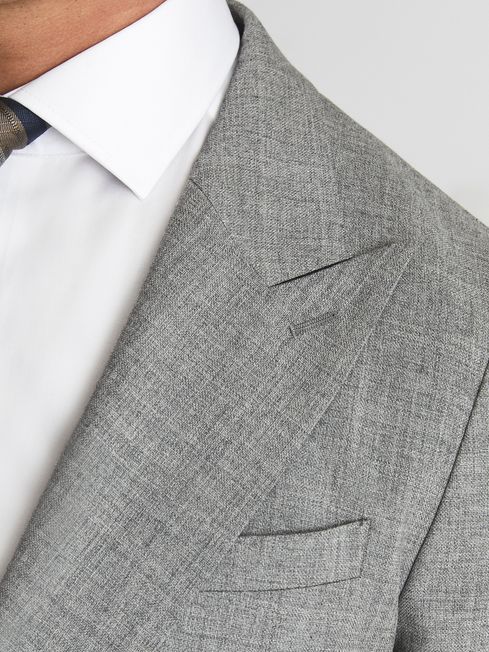 Reiss Grey Buxley Wool Wedding Suit 