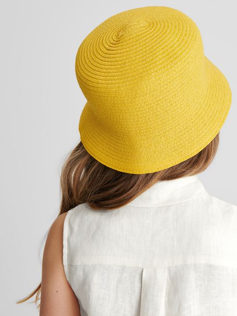 Reiss Yellow Lexi Woven Bucket Hat