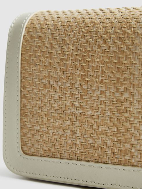 Lexi Small Raffia Clutch Bag - REISS
