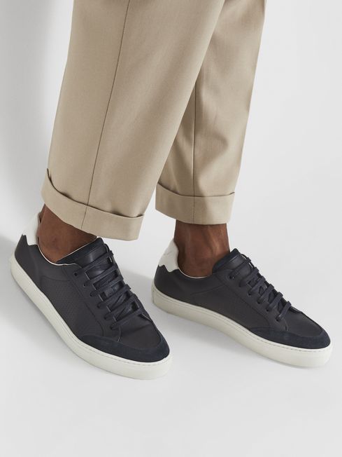 Reiss Navy/Airforce Blue Ashley Low Top Trainers