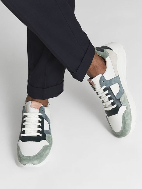 Reiss Forest Dill Shelton Leather Trainers