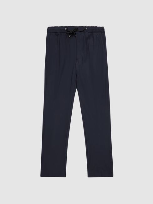 Reiss Navy Voyage Elasticated Waist Technical Trousers