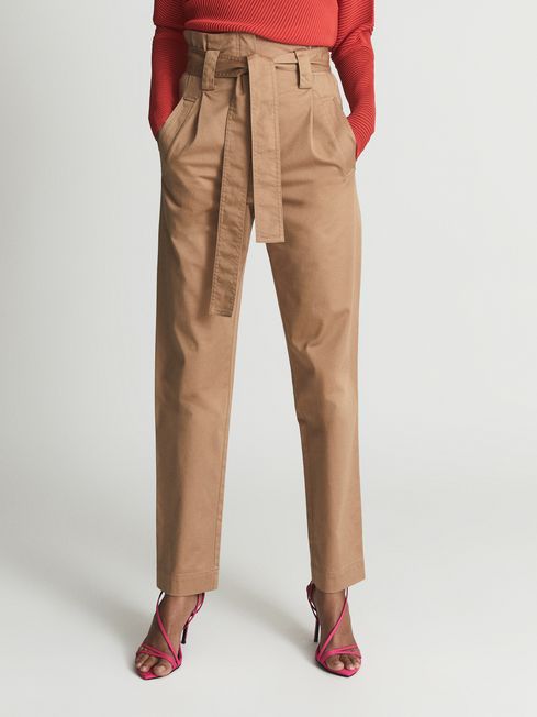 Reiss Camel Mabel Petite High Waist 