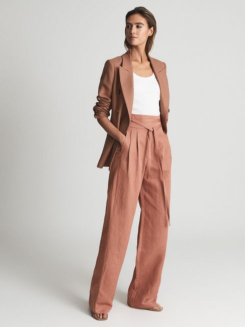 Reiss Pink Clemmie Petite High Waist 
