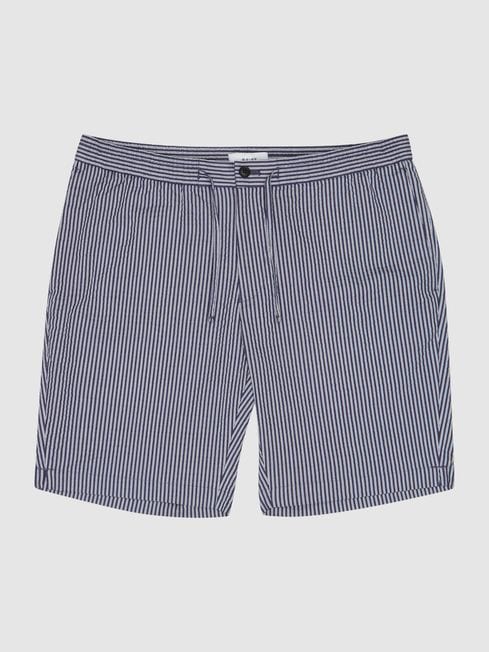 Reiss Blue Arch Striped Seersucker 