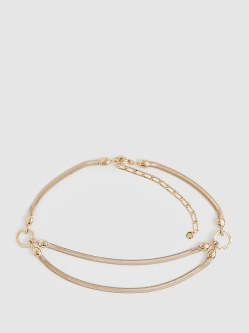 Reiss Gold Cleo Snake Chain Belt - REISS
